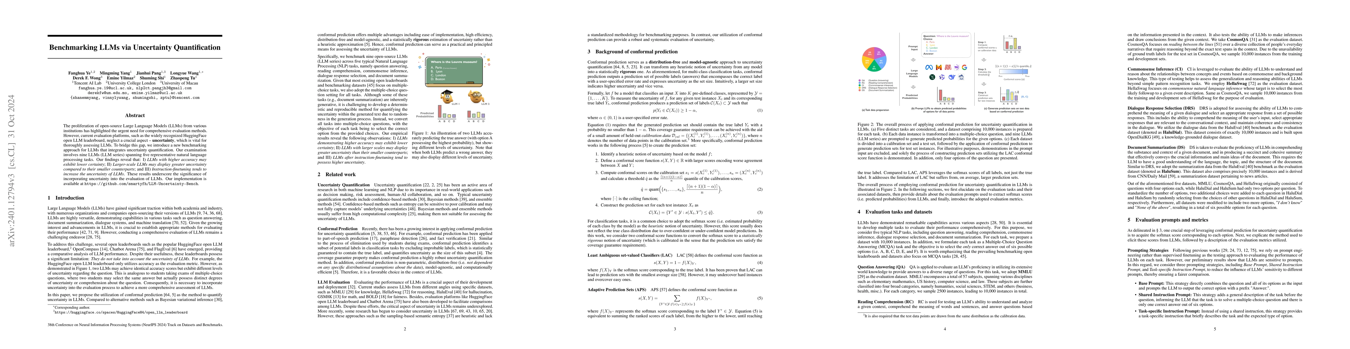 Thumbnail for Benchmarking LLMs via Uncertainty Quantification