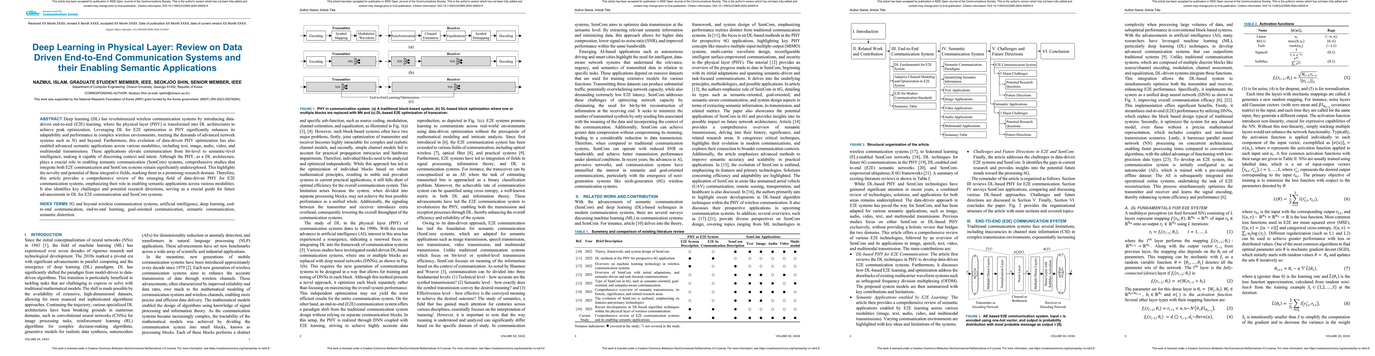 Thumbnail for Deep Learning in Physical Layer: Review on Data Driven End-to-End
  Communication Systems and their Enabling Semantic Applications