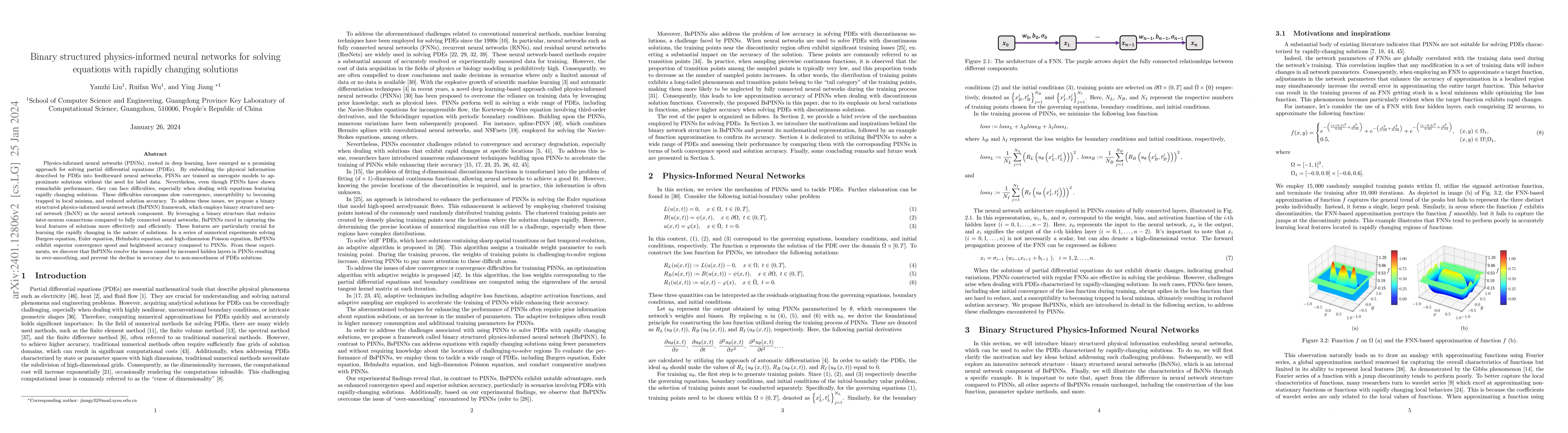 Thumbnail for Binary structured physics-informed neural networks for solving equations
  with rapidly changing solutions