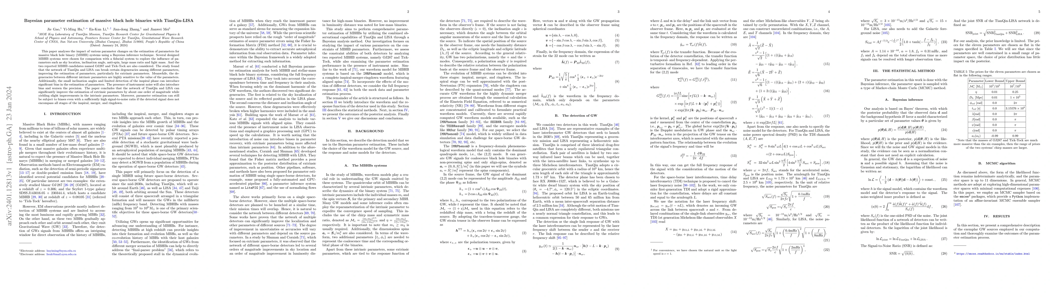 Thumbnail for Bayesian parameter estimation of massive black hole binaries with
  TianQin-LISA