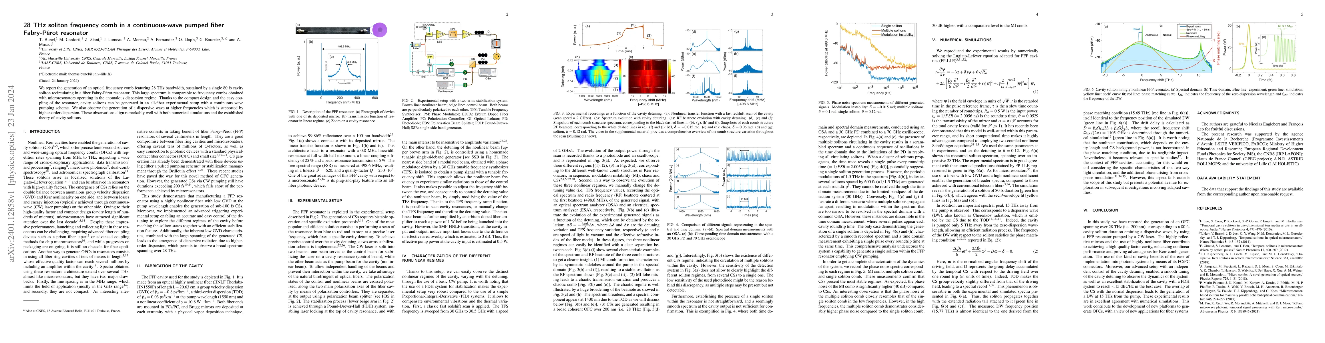 Thumbnail for 28 THz soliton frequency comb in a continuous-wave pumped fiber
  Fabry-Perot resonator