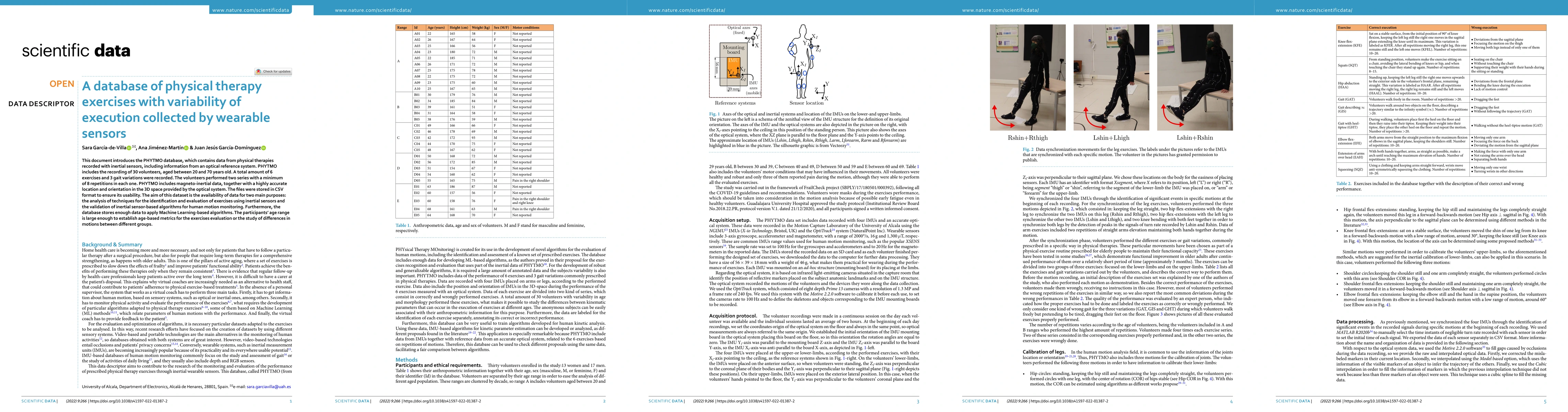 Thumbnail for A database of physical therapy exercises with variability of execution
  collected by wearable sensors