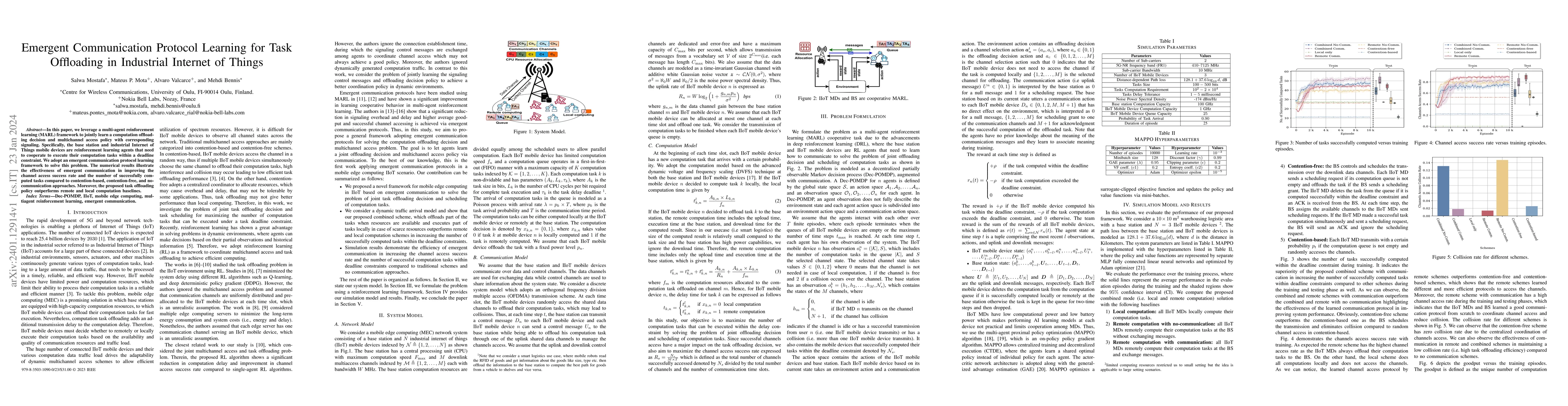 Thumbnail for Emergent Communication Protocol Learning for Task Offloading in
  Industrial Internet of Things