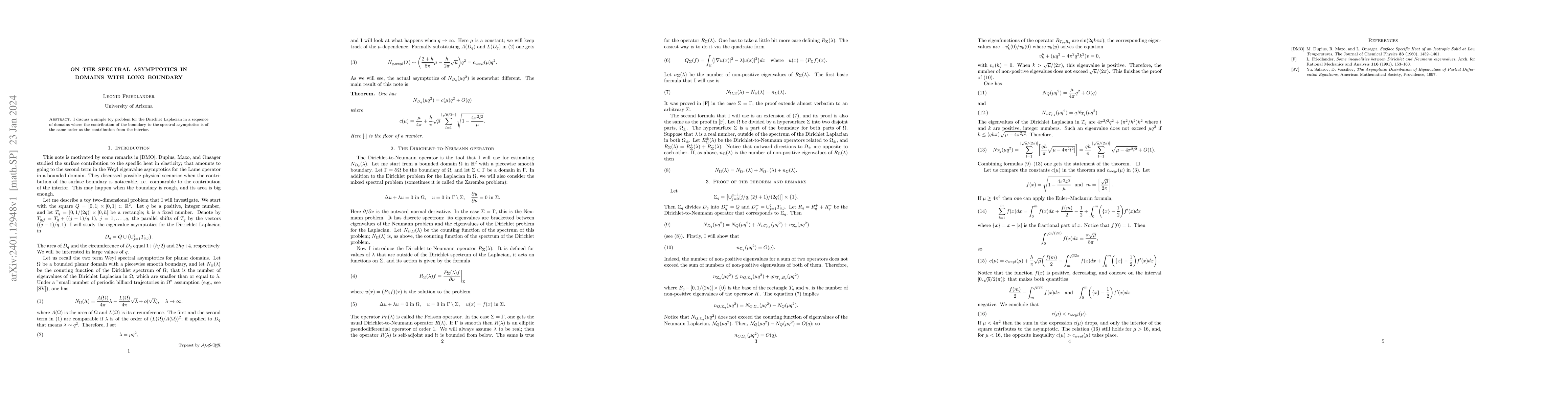 Thumbnail for On the spectral asymptotics in domains with long boundary