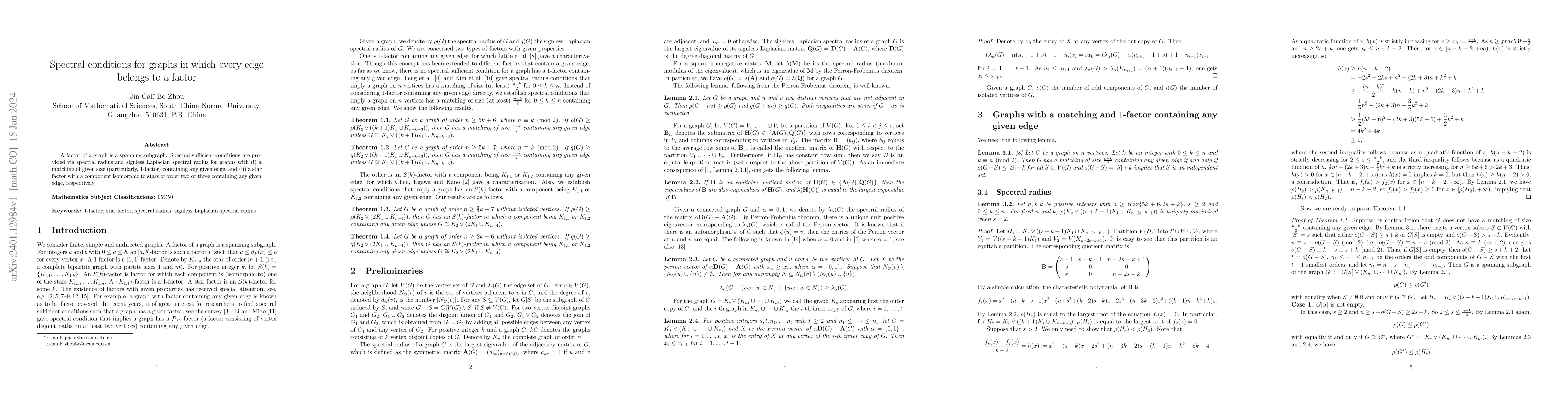 Thumbnail for Spectral conditions for graphs in which every edge belongs to a factor