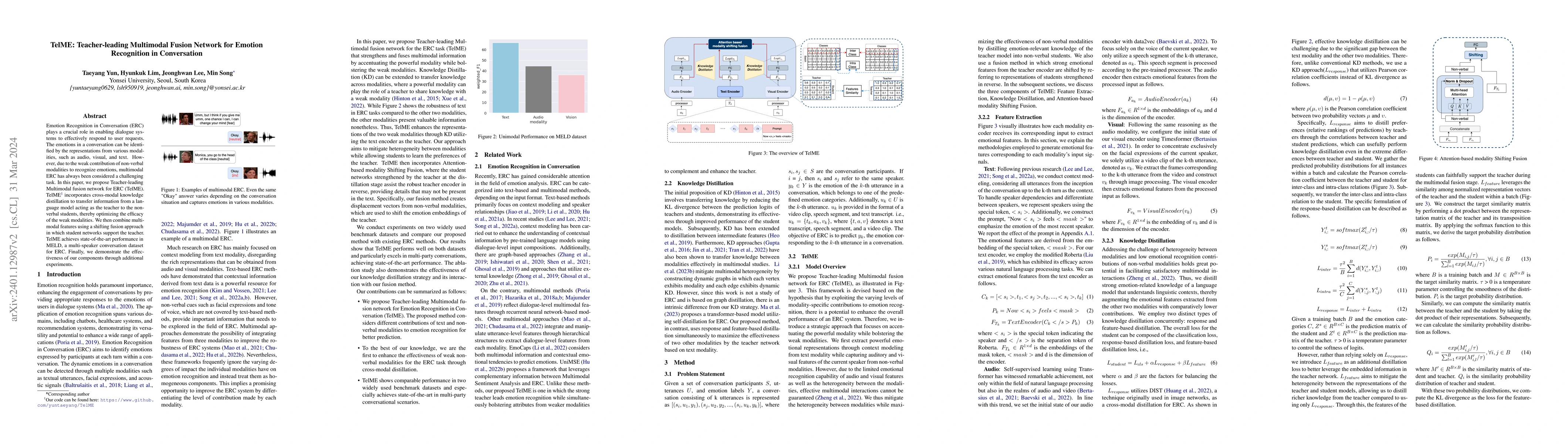 Thumbnail for TelME: Teacher-leading Multimodal Fusion Network for Emotion Recognition
  in Conversation