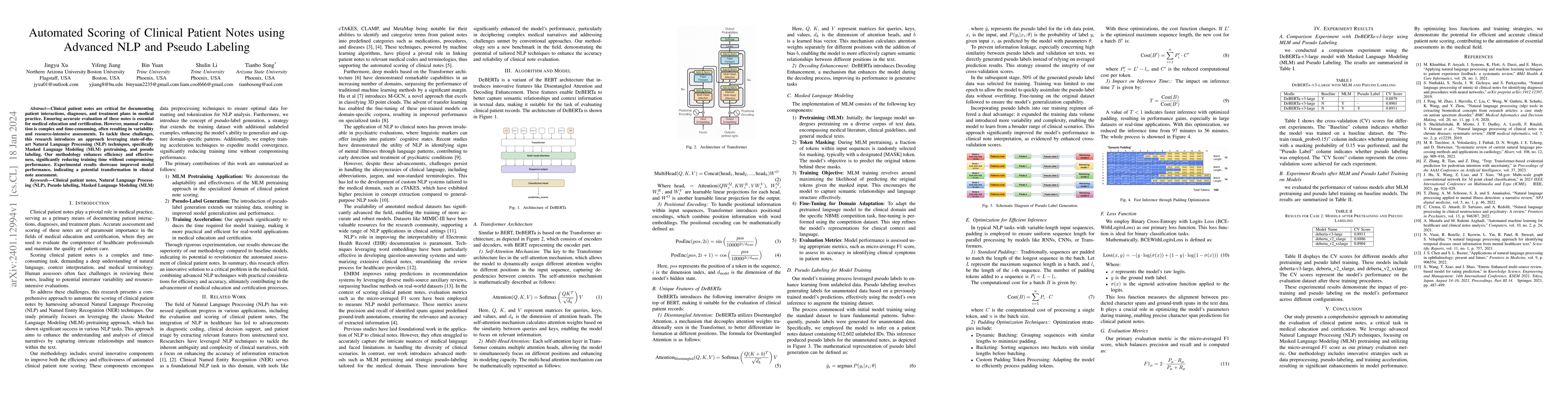 Thumbnail for Automated Scoring of Clinical Patient Notes using Advanced NLP and
  Pseudo Labeling