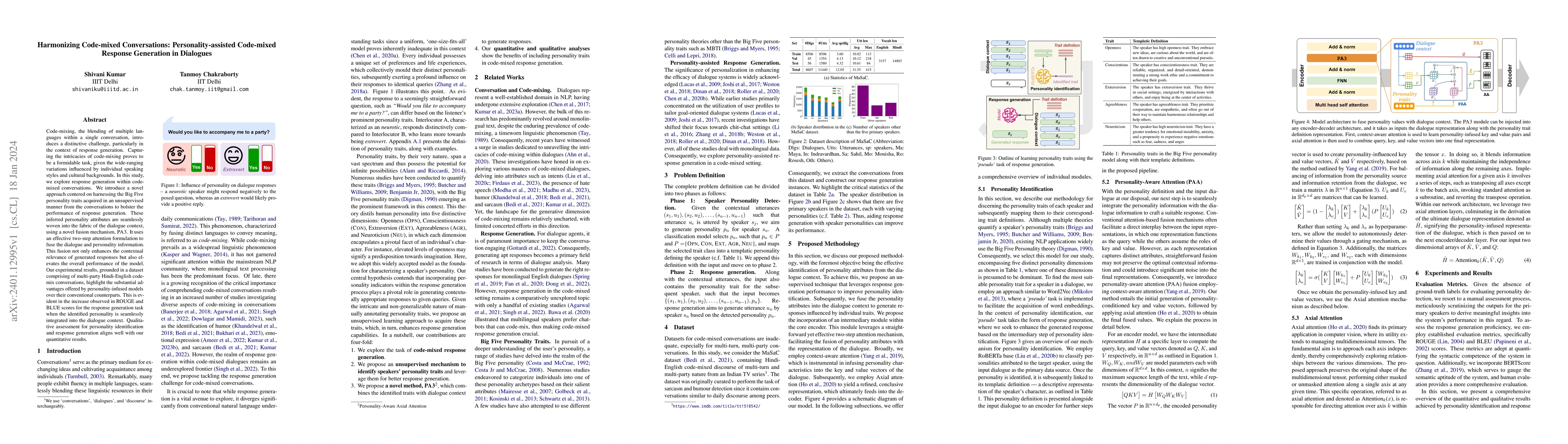 Thumbnail for Harmonizing Code-mixed Conversations: Personality-assisted Code-mixed
  Response Generation in Dialogues