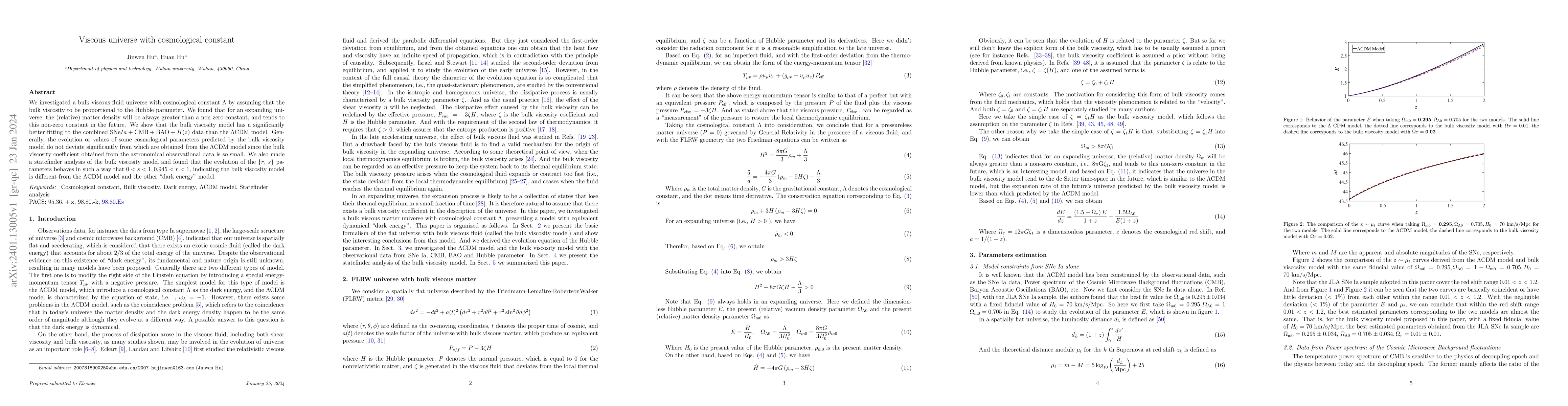 Thumbnail for Viscous universe with cosmological constant