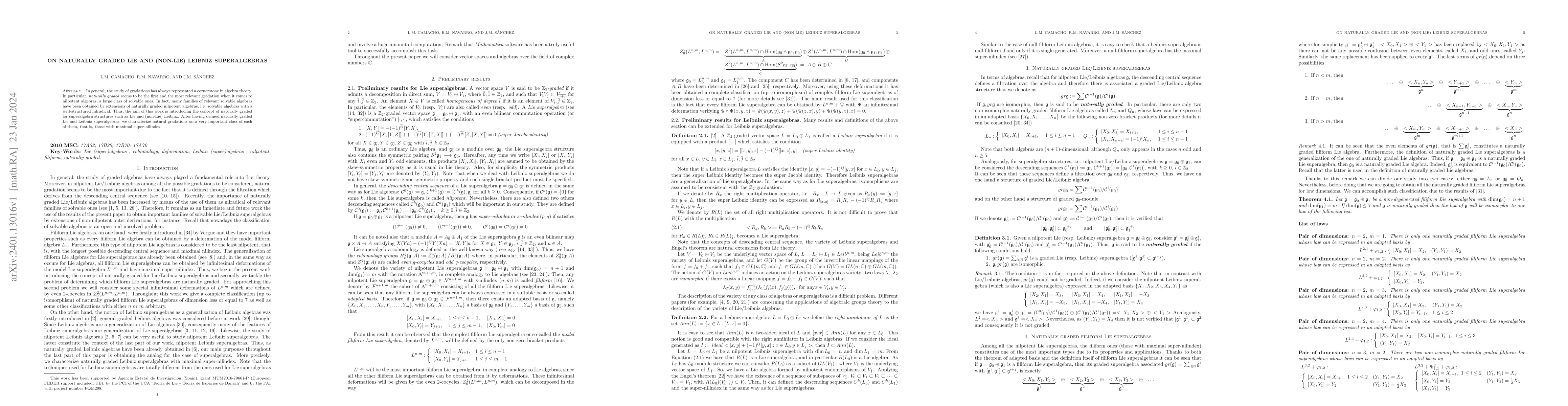 Thumbnail for On naturally graded Lie and Leibniz superalgebras