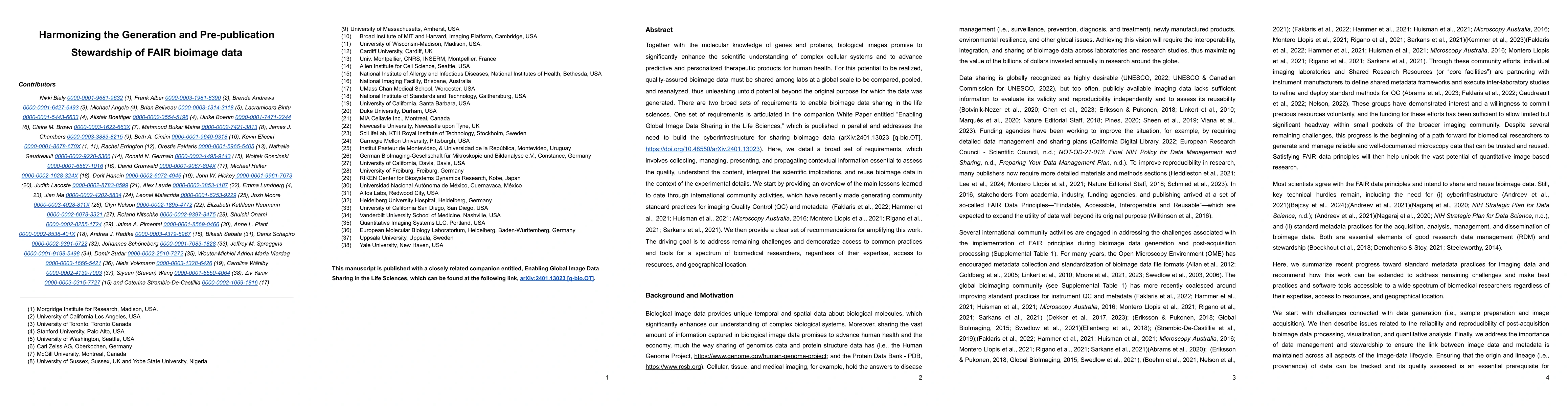 Thumbnail for Harmonizing the Generation and Pre-publication Stewardship of FAIR Image
  Data