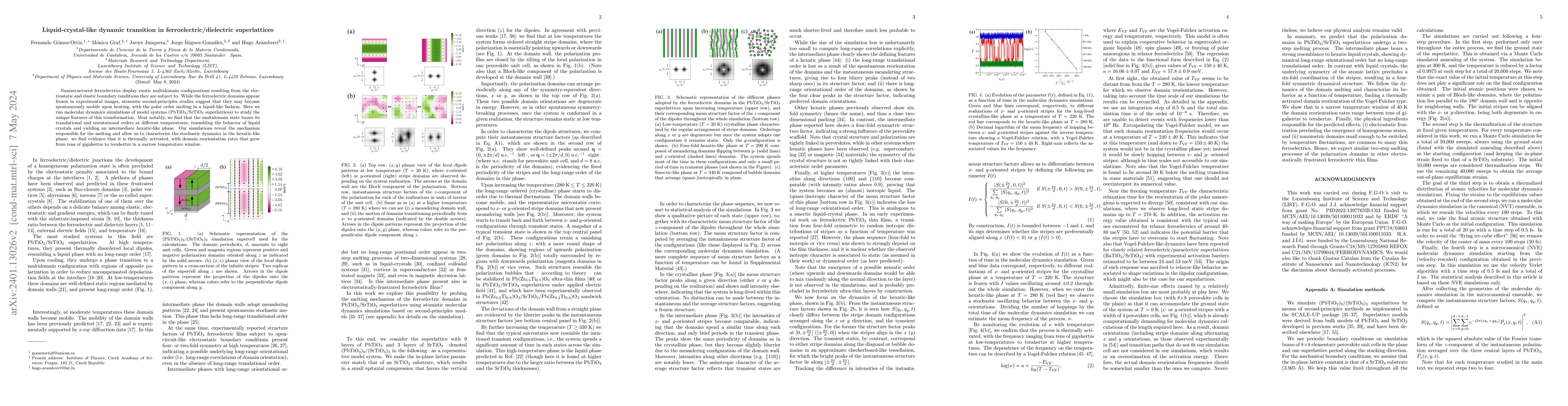 Thumbnail for Liquid-crystal-like dynamic transition in ferroelectric/dielectric
  superlattices