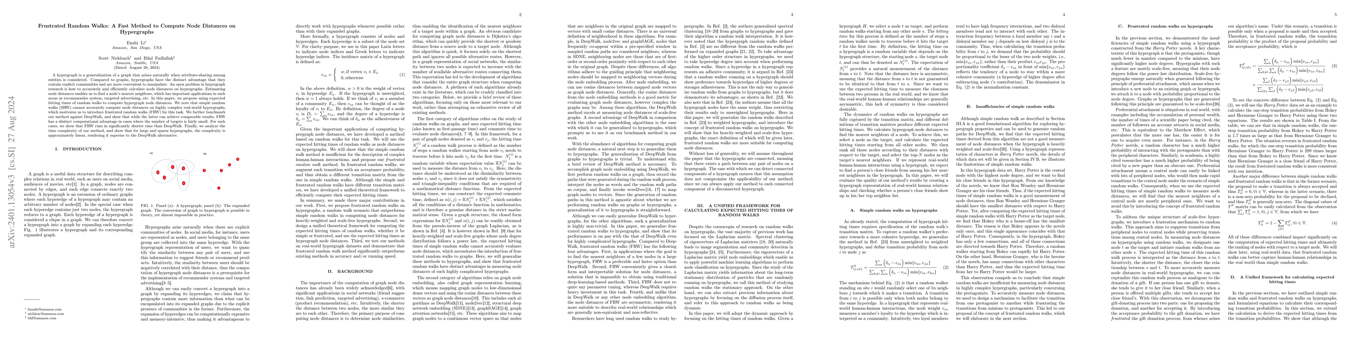 Thumbnail for Frustrated Random Walks: A Fast Method to Compute Node Distances on
  Hypergraphs