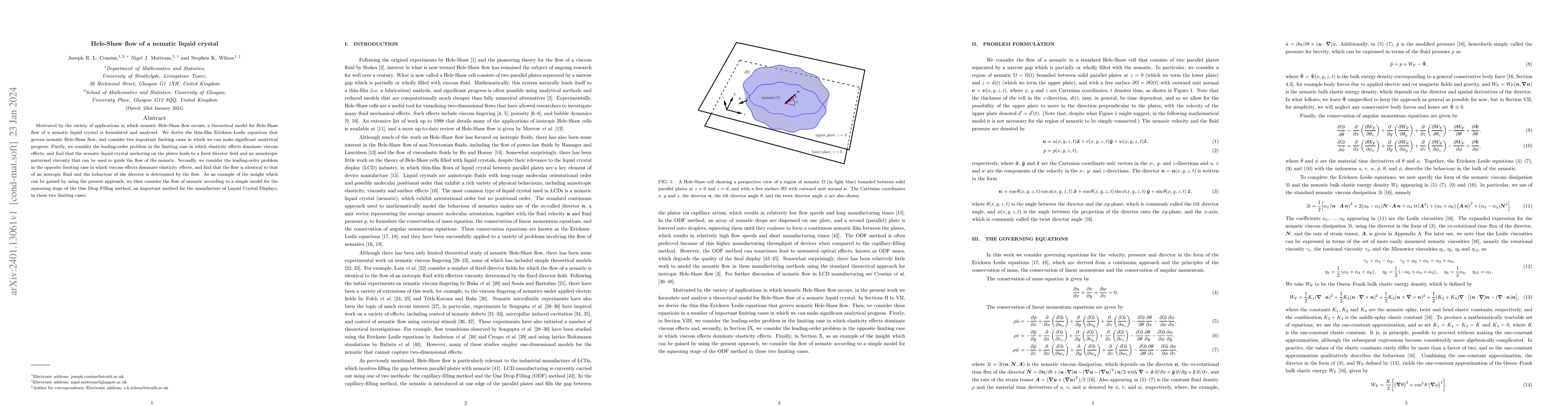 Thumbnail for Hele-Shaw flow of a nematic liquid crystal