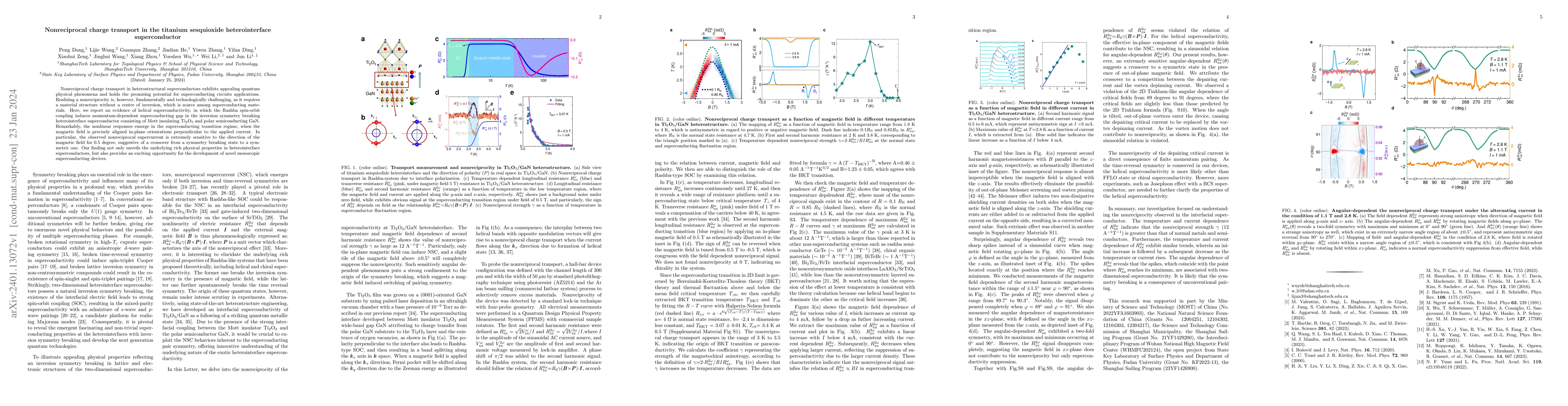 Thumbnail for Nonreciprocal charge transport in the titanium sesquioxide
  heterointerface superconductor