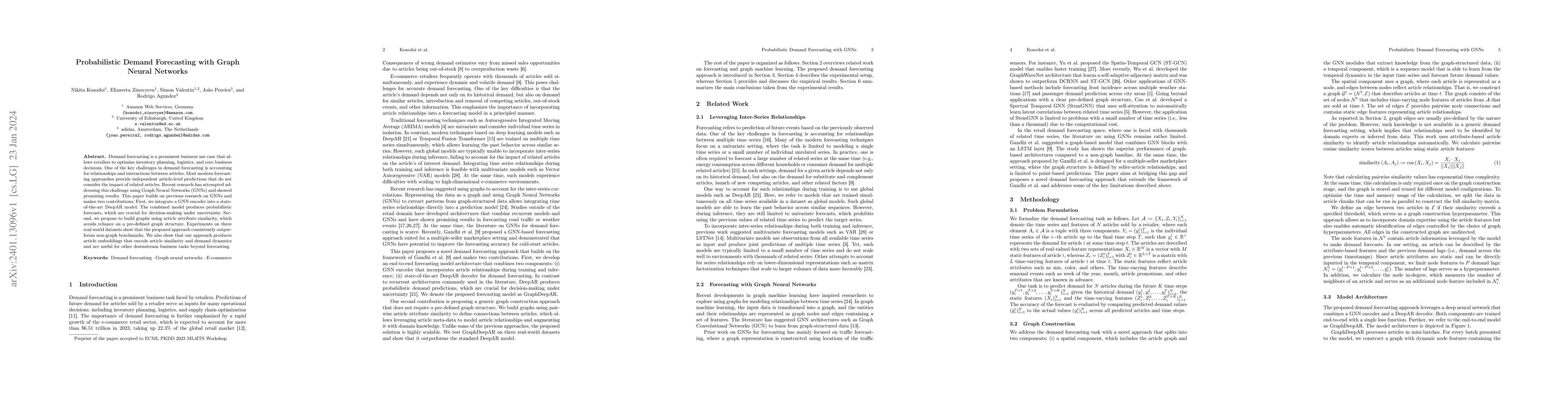 Thumbnail for Probabilistic Demand Forecasting with Graph Neural Networks