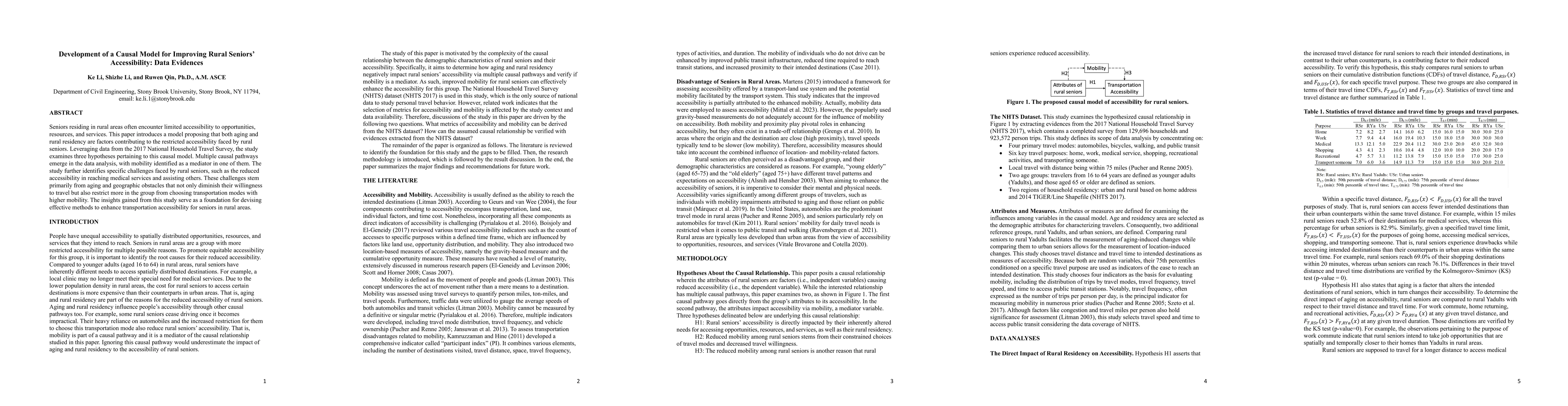 Thumbnail for Development of a Causal Model for Improving Rural Seniors'
  Accessibility: Data Evidences