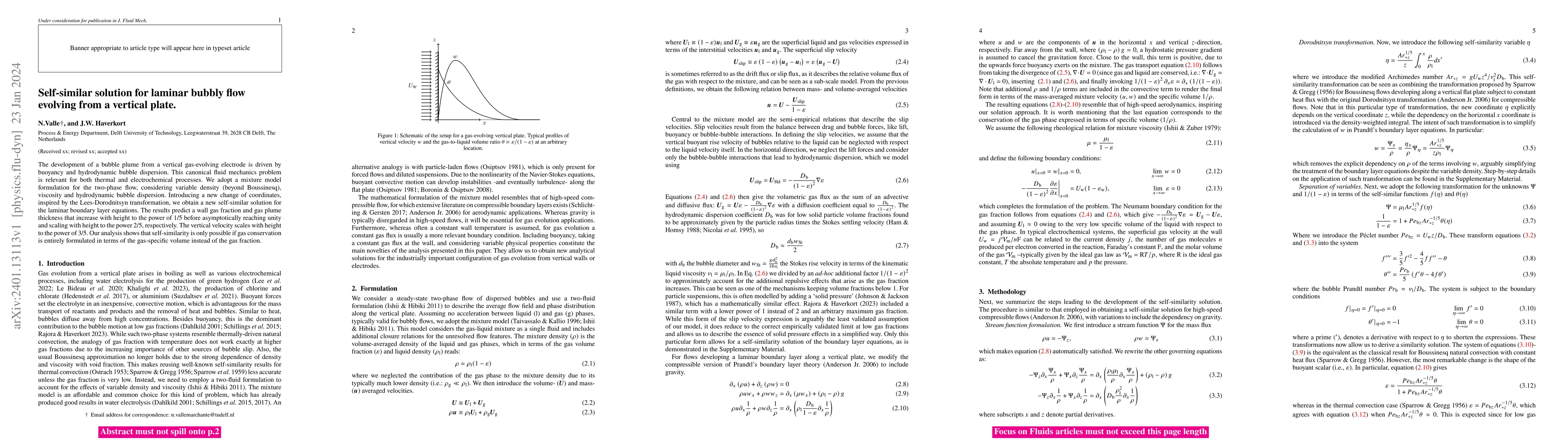 Thumbnail for Self-similar solution for laminar bubbly flow evolving from a vertical
  plate