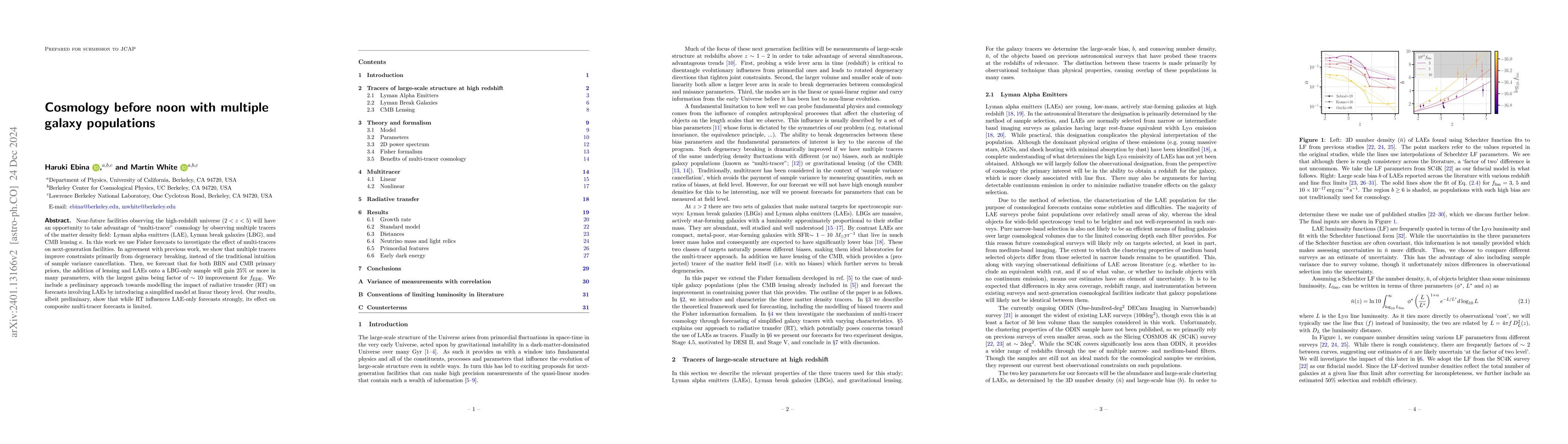 Thumbnail for Cosmology before noon with multiple galaxy populations