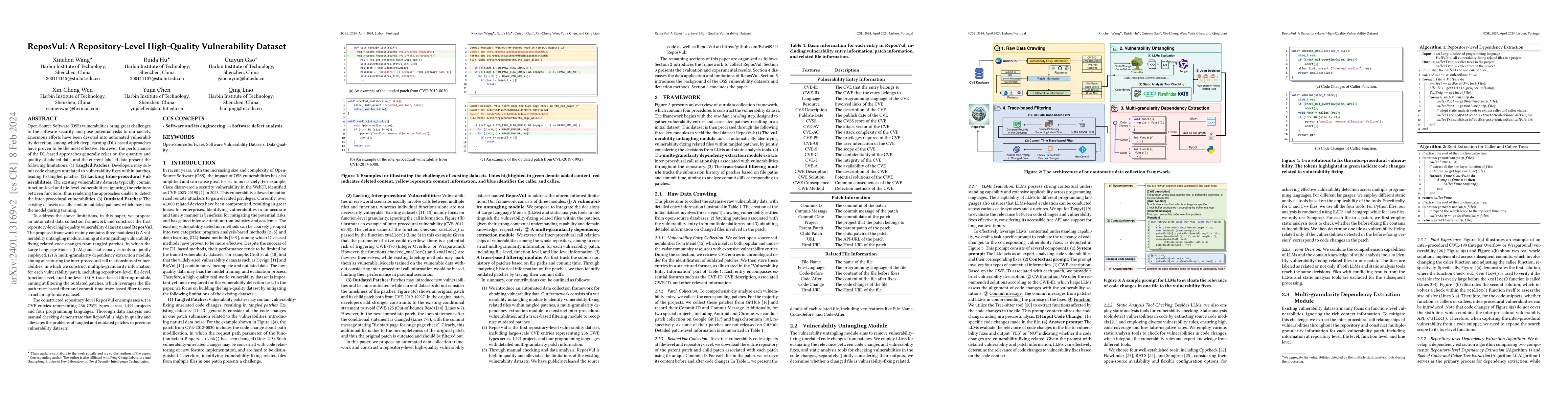 Thumbnail for ReposVul: A Repository-Level High-Quality Vulnerability Dataset