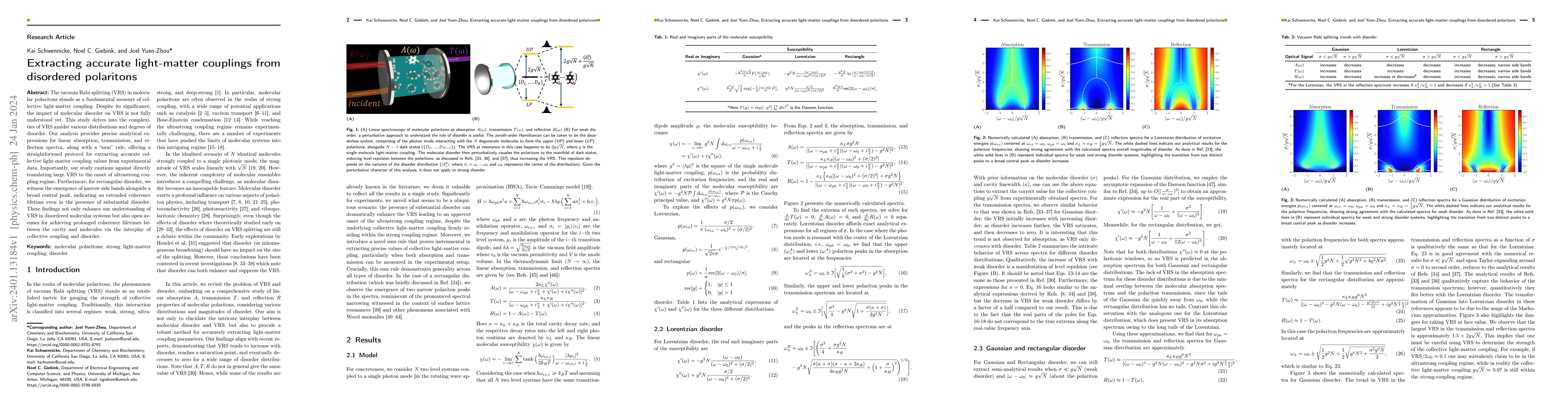 Thumbnail for Extracting accurate light-matter couplings from disordered polaritons