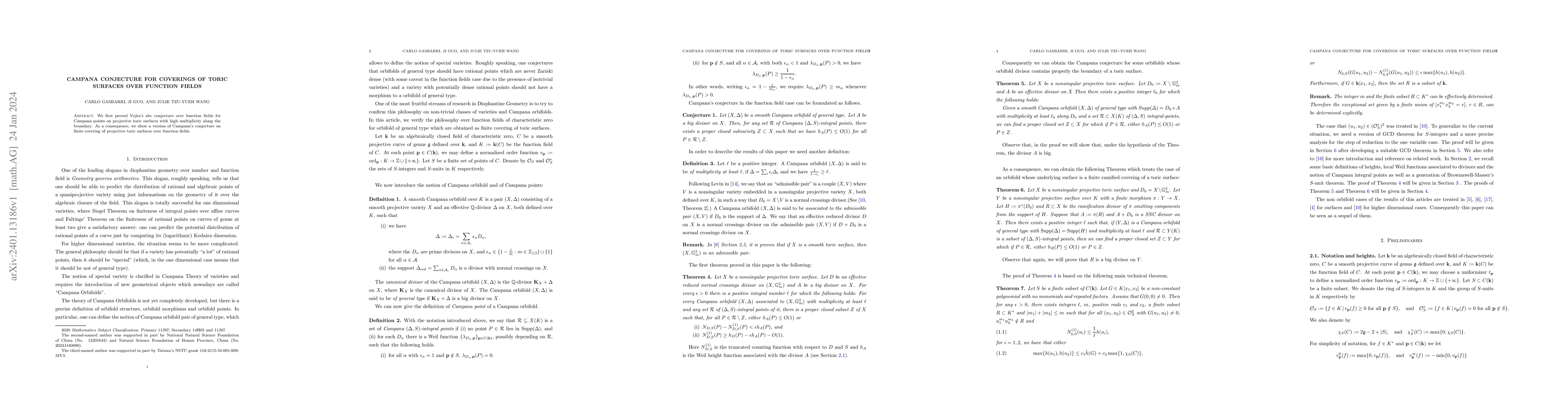 Thumbnail for Campana conjecture for coverings of toric surfaces over function fields