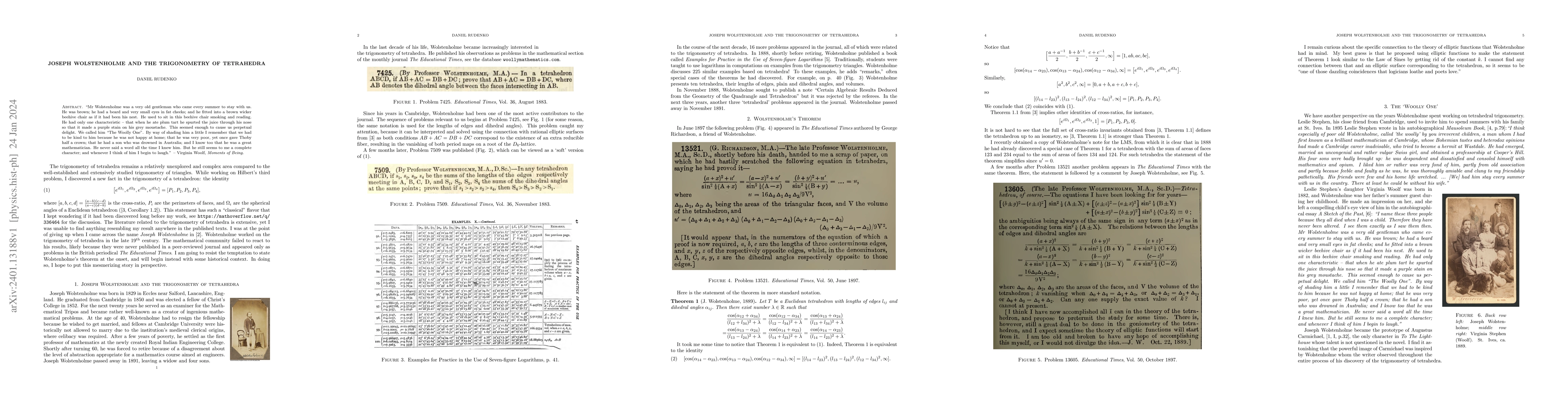 Thumbnail for Joseph Wolstenholme and the Trigonometry of Tetrahedra