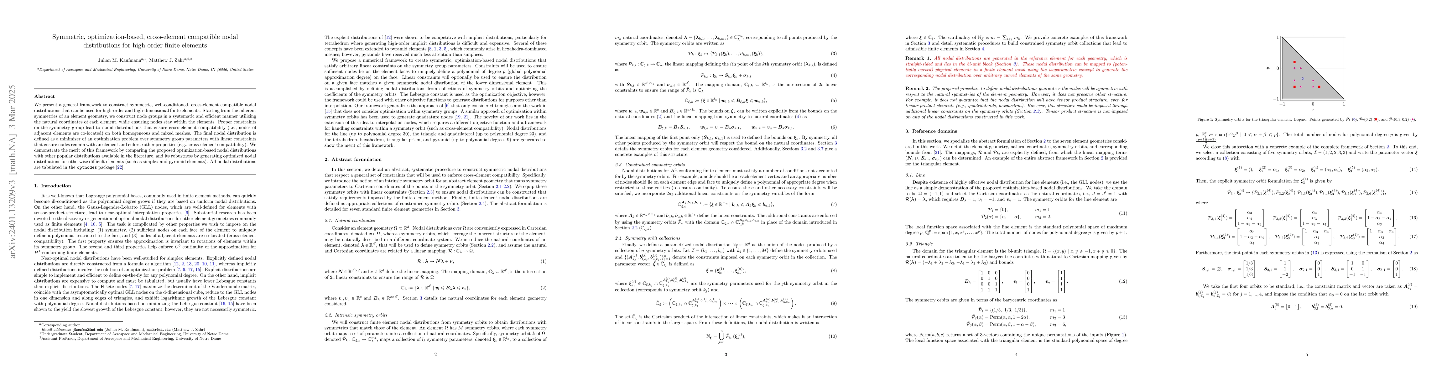 Thumbnail for Symmetric, Optimization-based, Cross-element Compatible Nodal
  Distributions for High-order Finite Elements