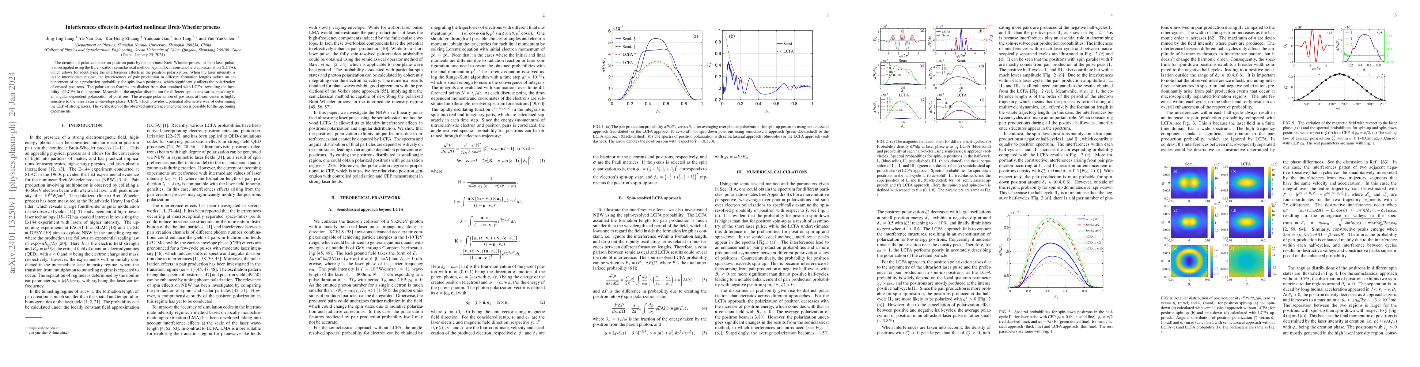 Thumbnail for Interferences effects in polarized nonlinear Breit-Wheeler process