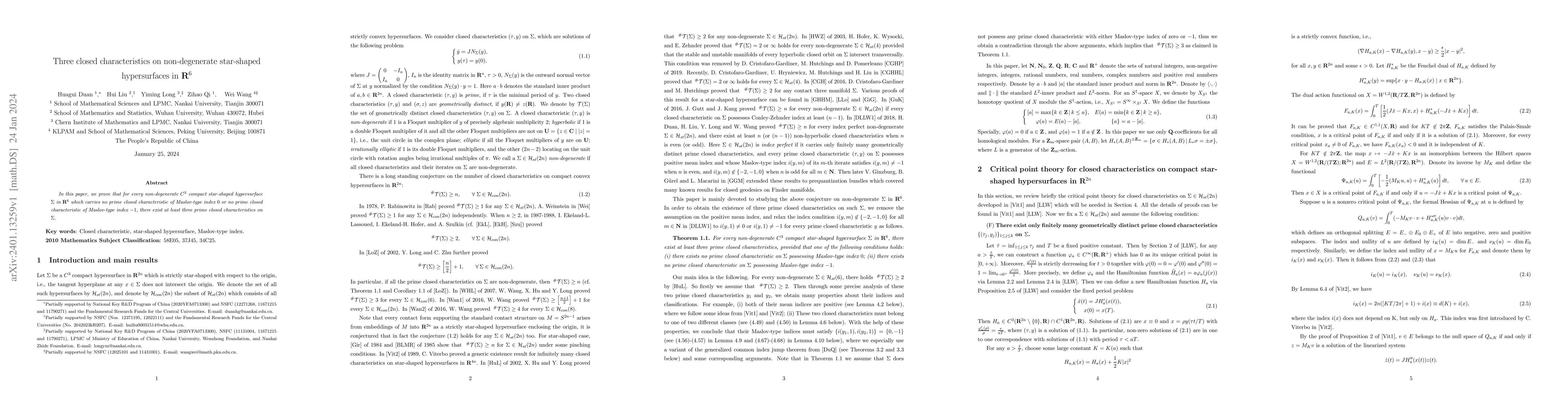 Thumbnail for Three closed characteristics on non-degenerate star-shaped hypersurfaces
  in $\mathbf{R}^{6}$