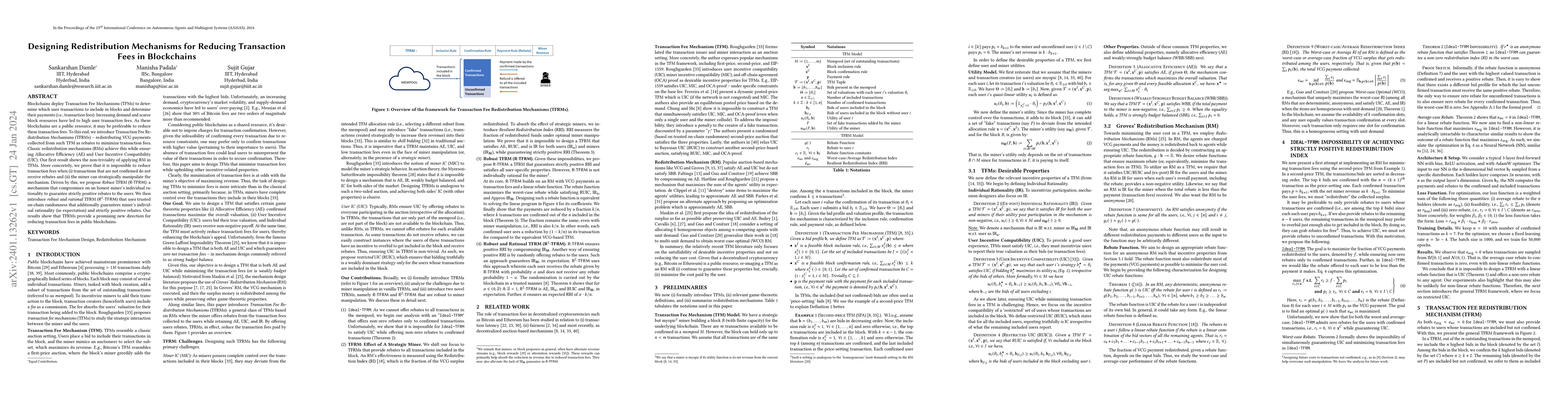 Thumbnail for Designing Redistribution Mechanisms for Reducing Transaction Fees in
  Blockchains