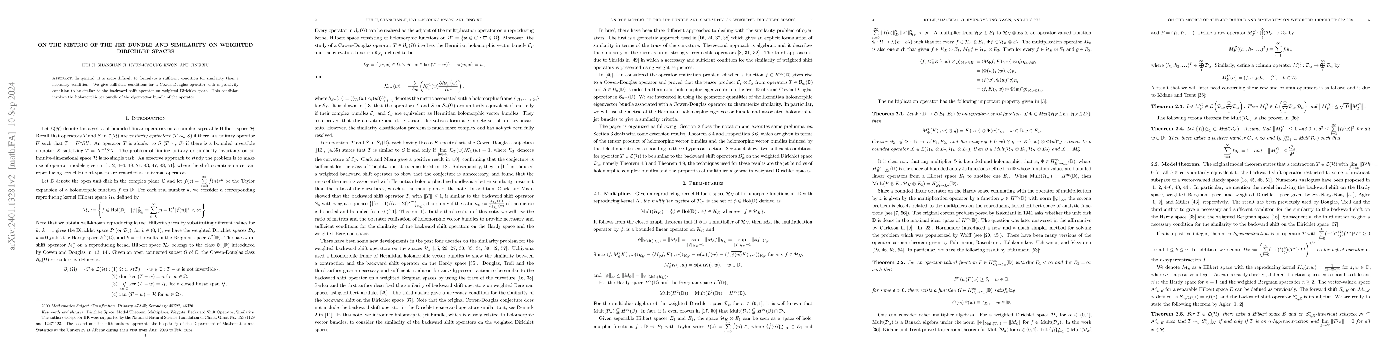 Thumbnail for On the metric of the jet bundle and similarity on Dirichlet spaces