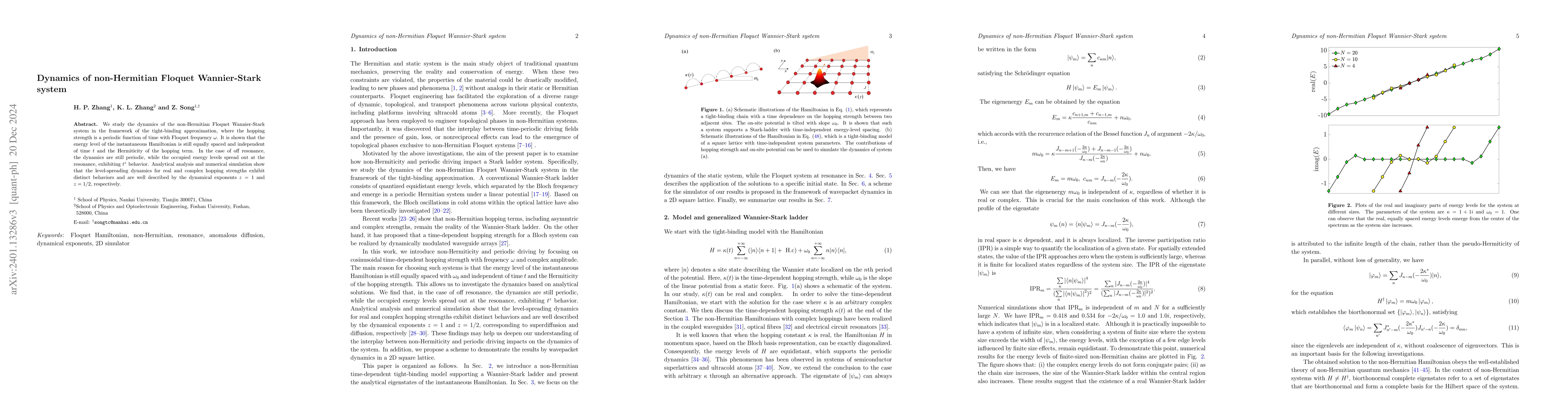 Thumbnail for Dynamics of non-Hermitian Floquet Wannier-Stark system