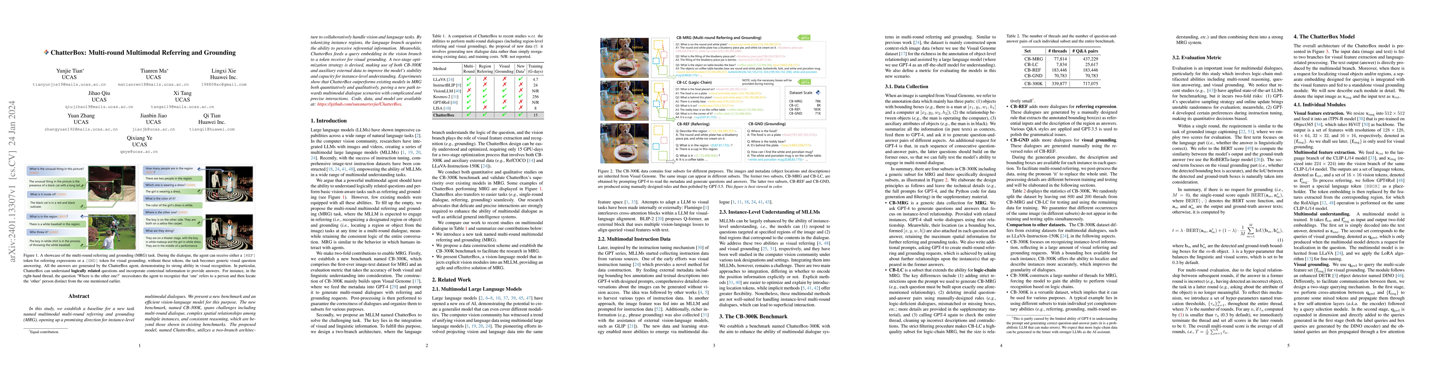 Thumbnail for ChatterBox: Multi-round Multimodal Referring and Grounding
