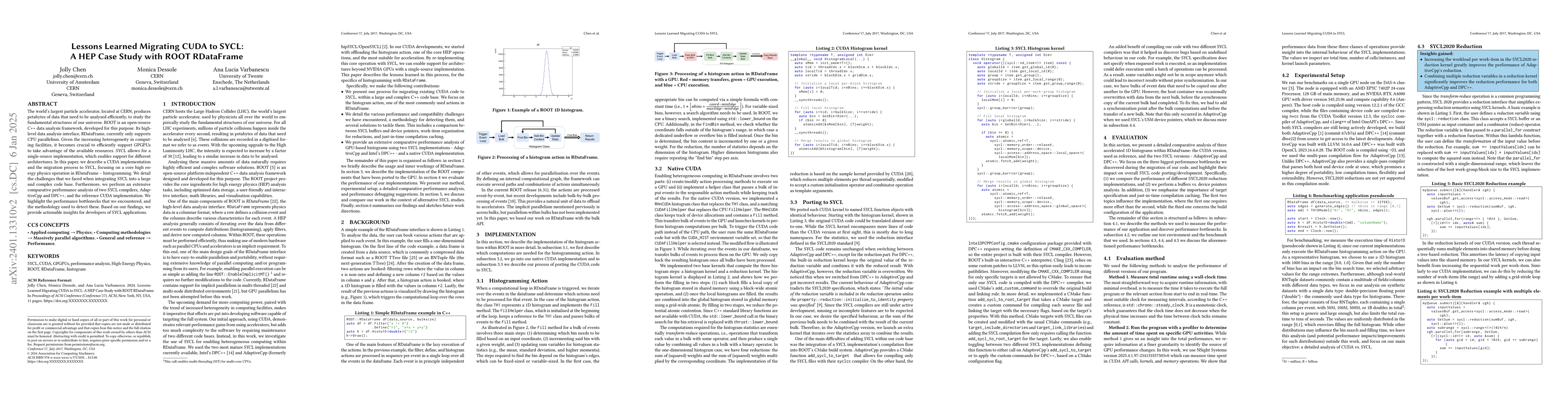 Thumbnail for Lessons Learned Migrating CUDA to SYCL: A HEP Case Study with ROOT
  RDataFrame