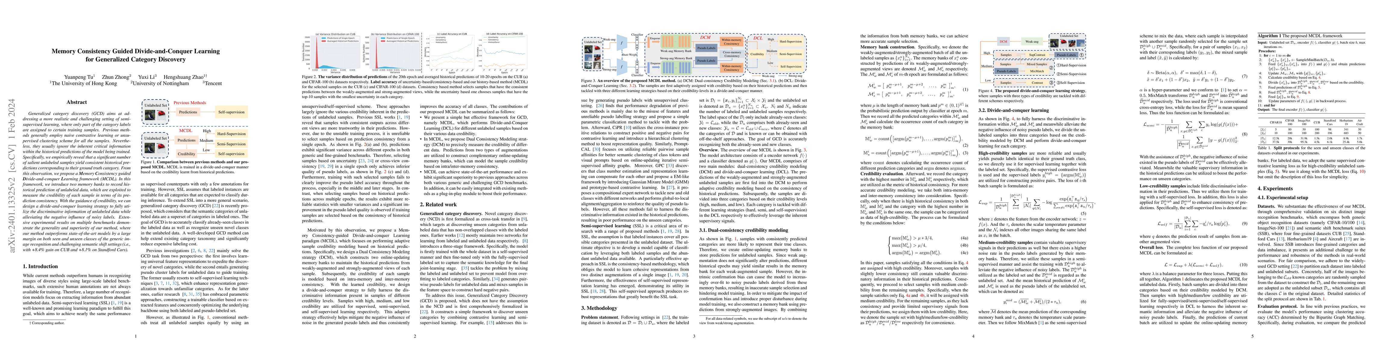 Thumbnail for Memory Consistency Guided Divide-and-Conquer Learning for Generalized
  Category Discovery