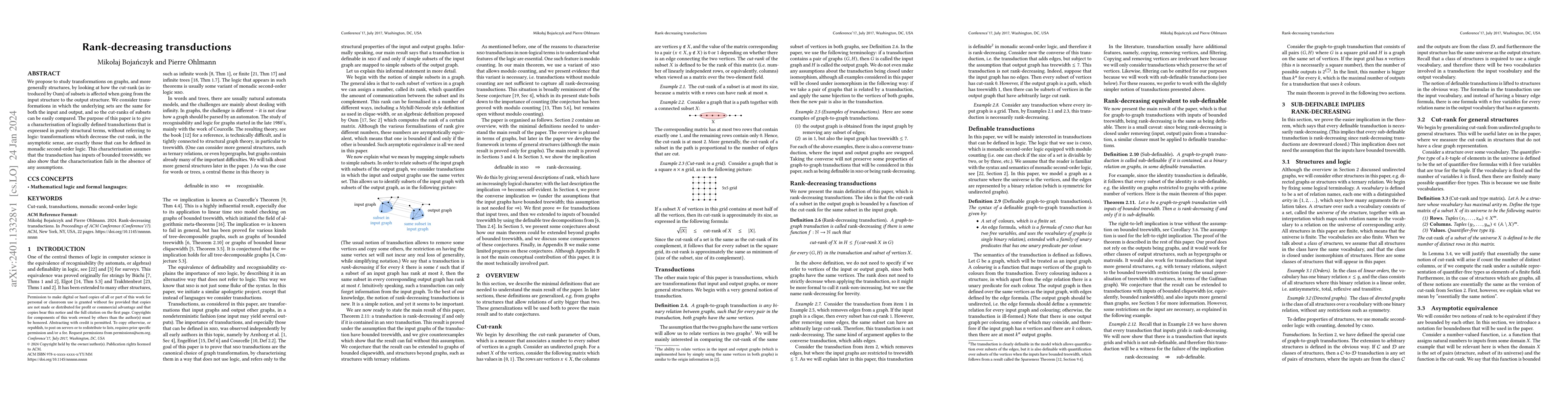 Thumbnail for Rank-decreasing transductions