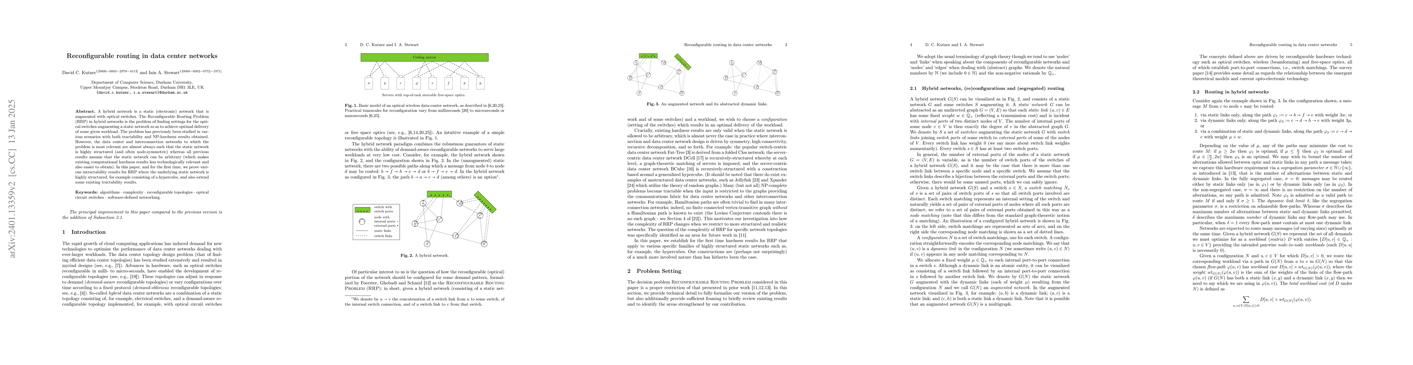 Thumbnail for Reconfigurable routing in data center networks