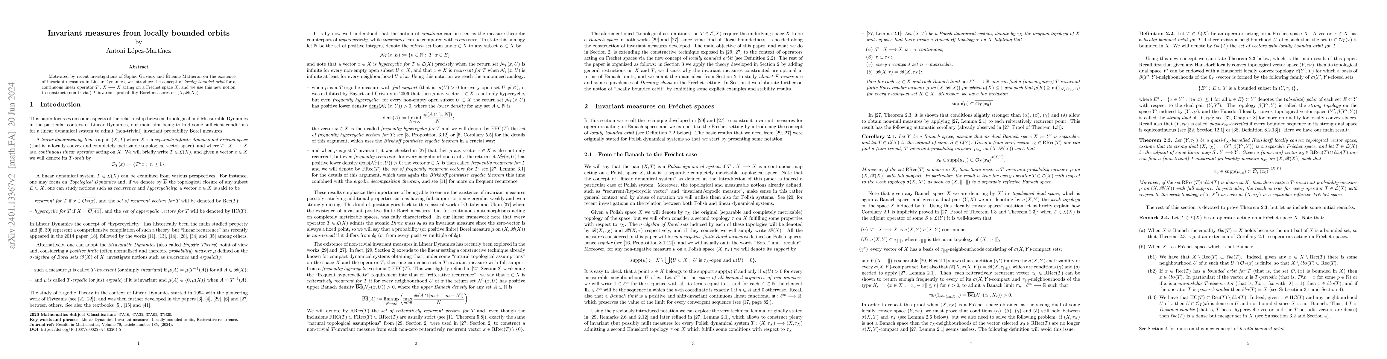 Thumbnail for Invariant measures from locally bounded orbits