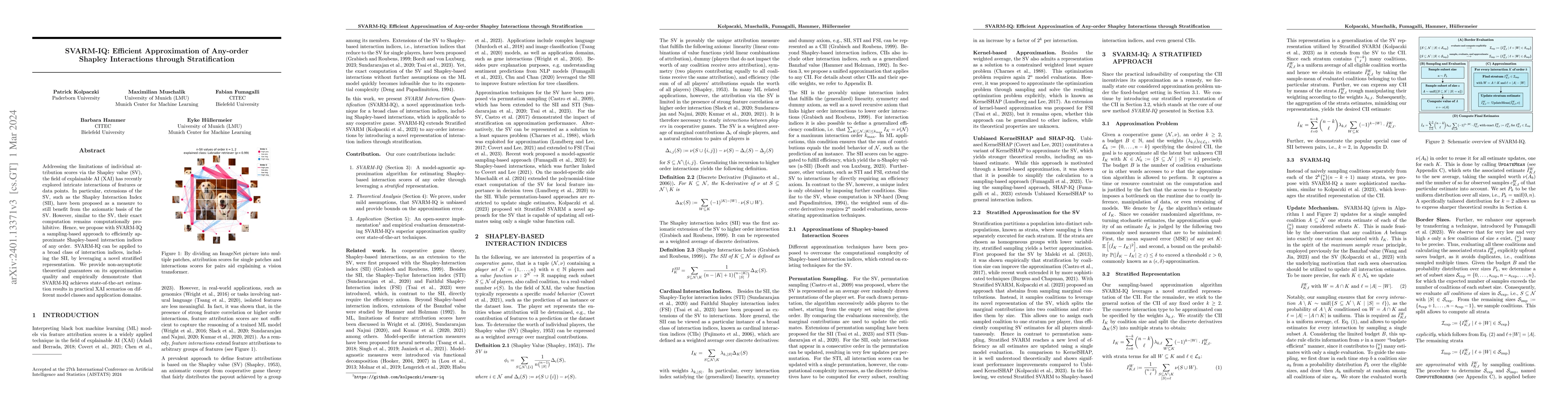 Thumbnail for SVARM-IQ: Efficient Approximation of Any-order Shapley Interactions
  through Stratification