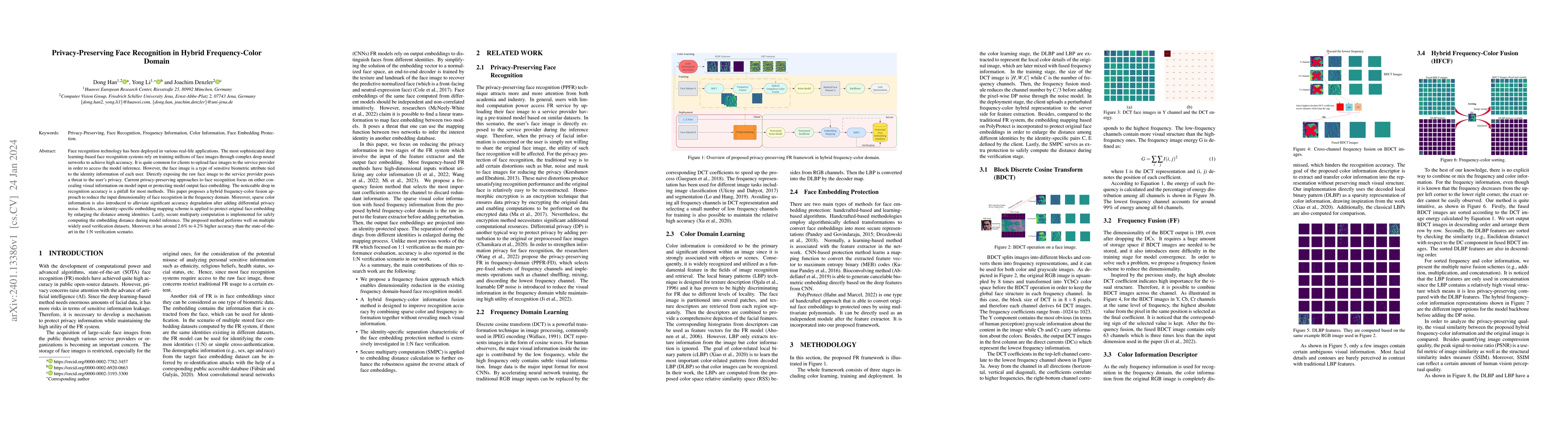 Thumbnail for Privacy-Preserving Face Recognition in Hybrid Frequency-Color Domain