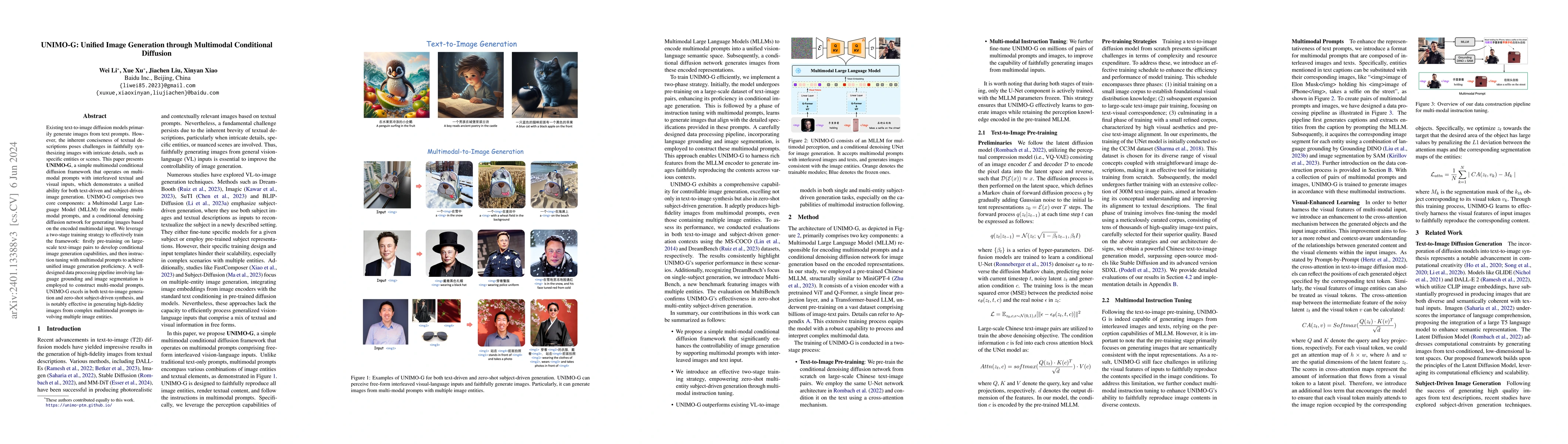 Thumbnail for UNIMO-G: Unified Image Generation through Multimodal Conditional
  Diffusion