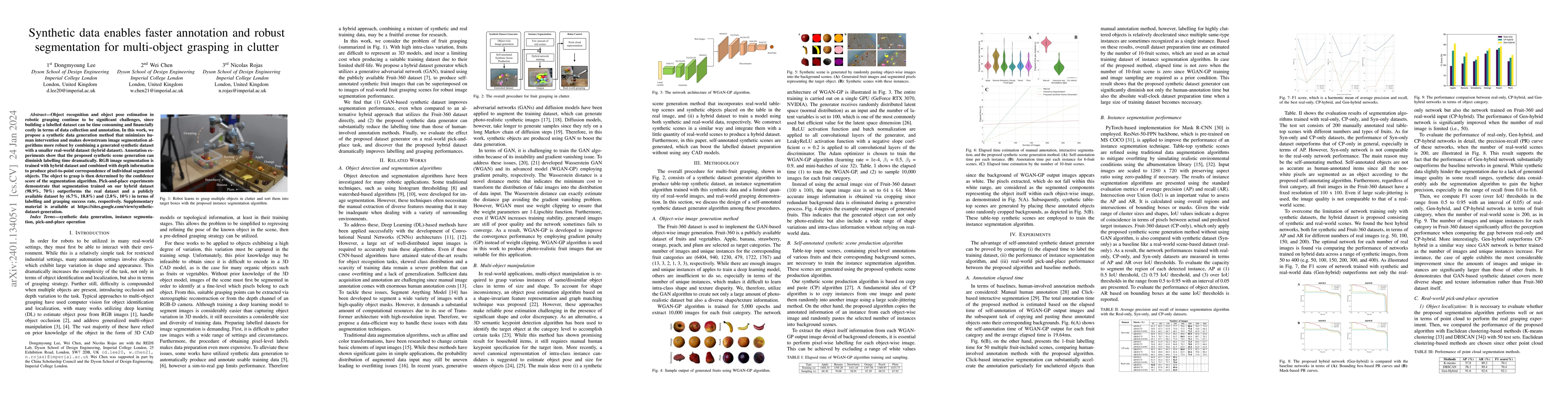 Thumbnail for Synthetic data enables faster annotation and robust segmentation for
  multi-object grasping in clutter