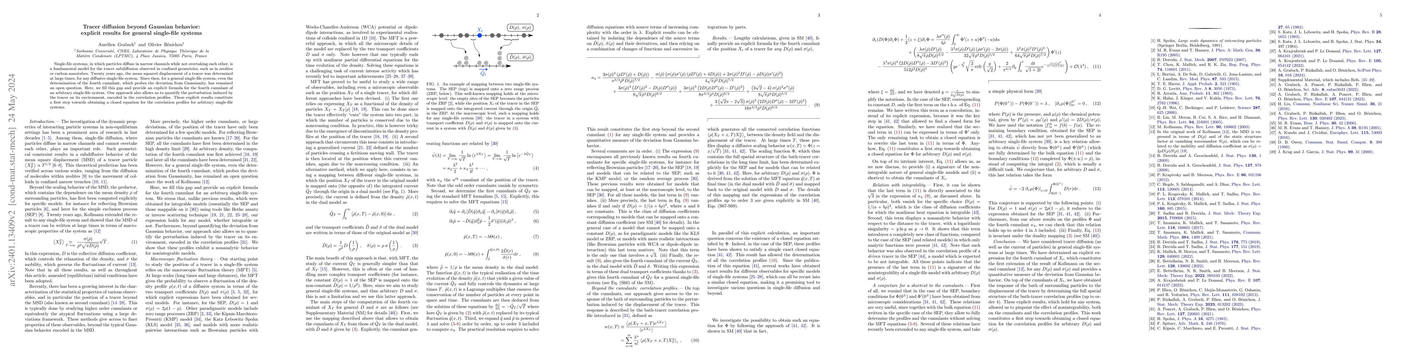 Thumbnail for Tracer diffusion beyond Gaussian behavior: explicit results for general
  single-file systems