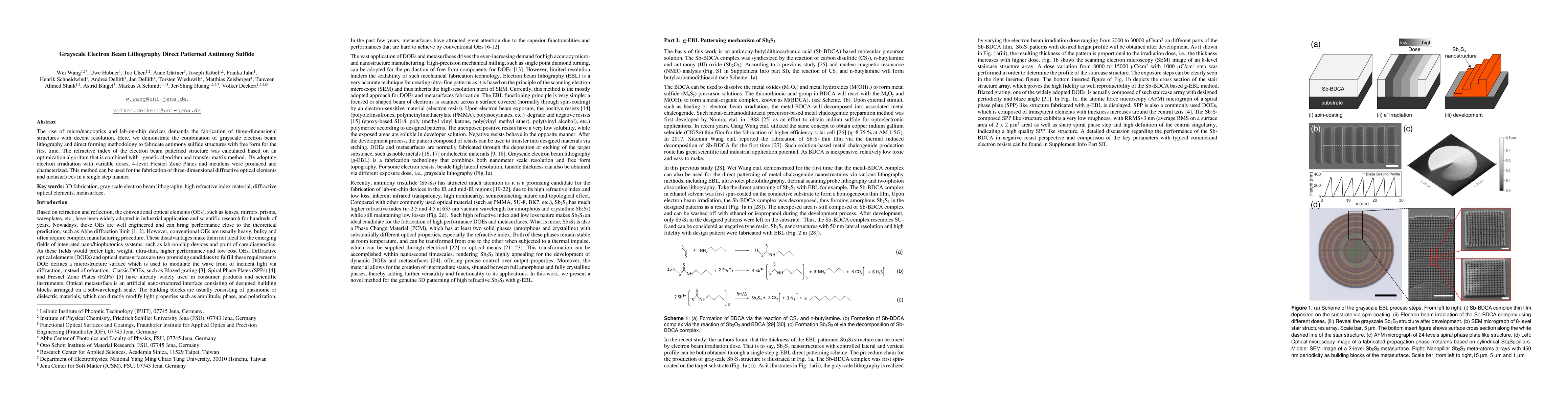Thumbnail for Grayscale Electron Beam Lithography Direct Patterned Antimony Sulfide