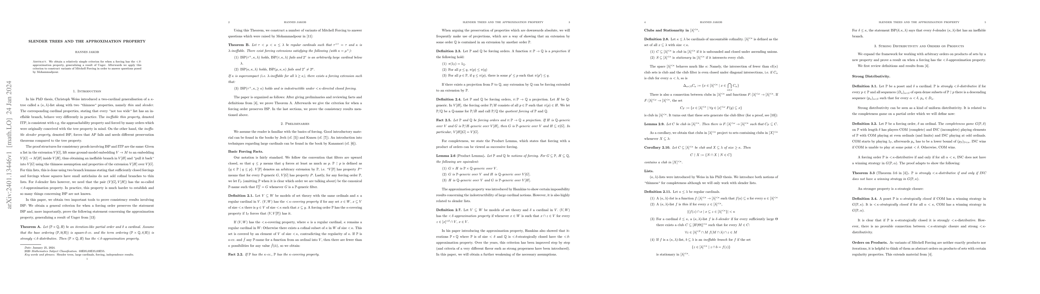 Thumbnail for Slender Trees and the Approximation Property