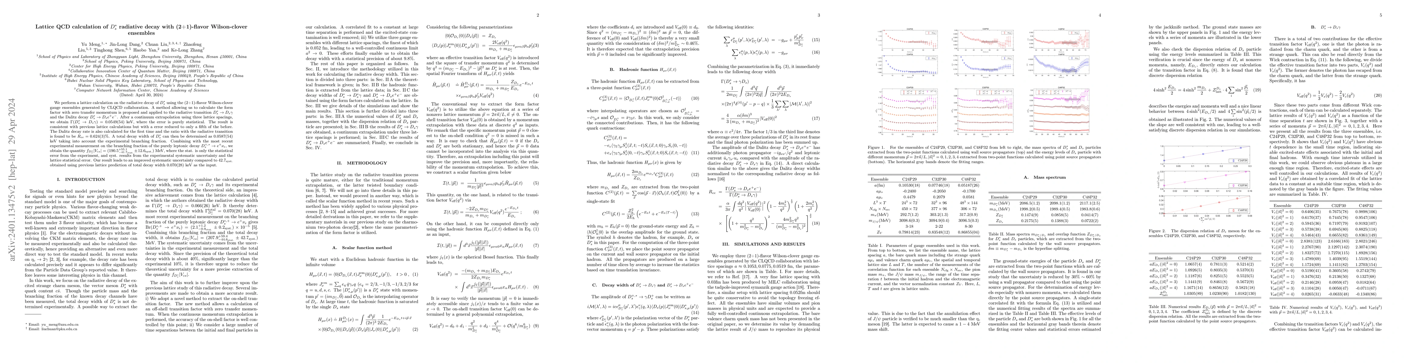 Thumbnail for Lattice QCD calculation of the $D_s^{*}$ radiative decay with
  (2+1)-flavor Wilson-clover ensembles
