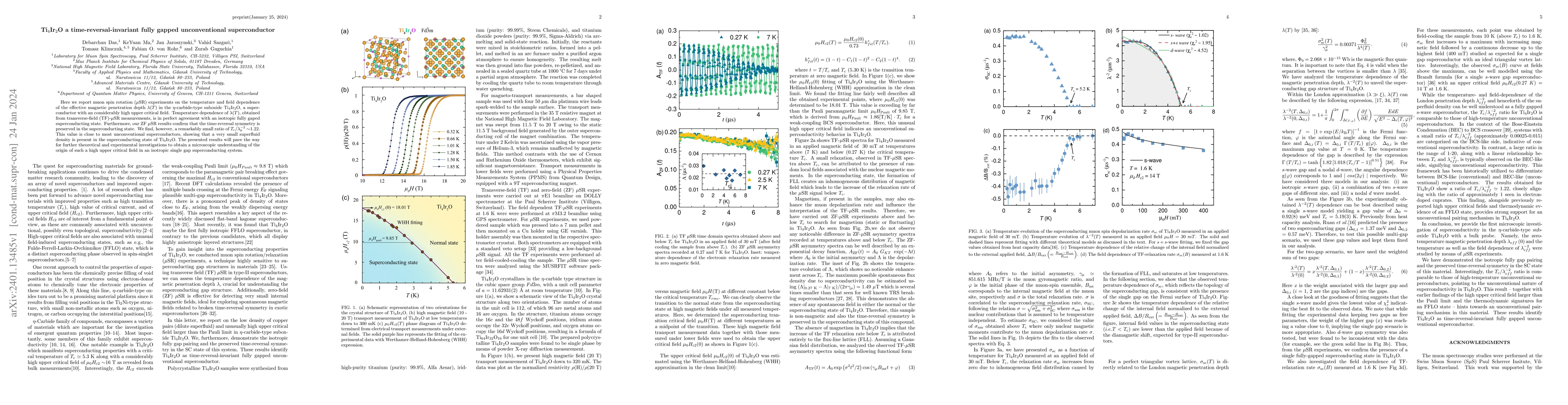 Thumbnail for Ti4Ir2O a time-reversal-invariant fully gapped unconventional
  superconductor