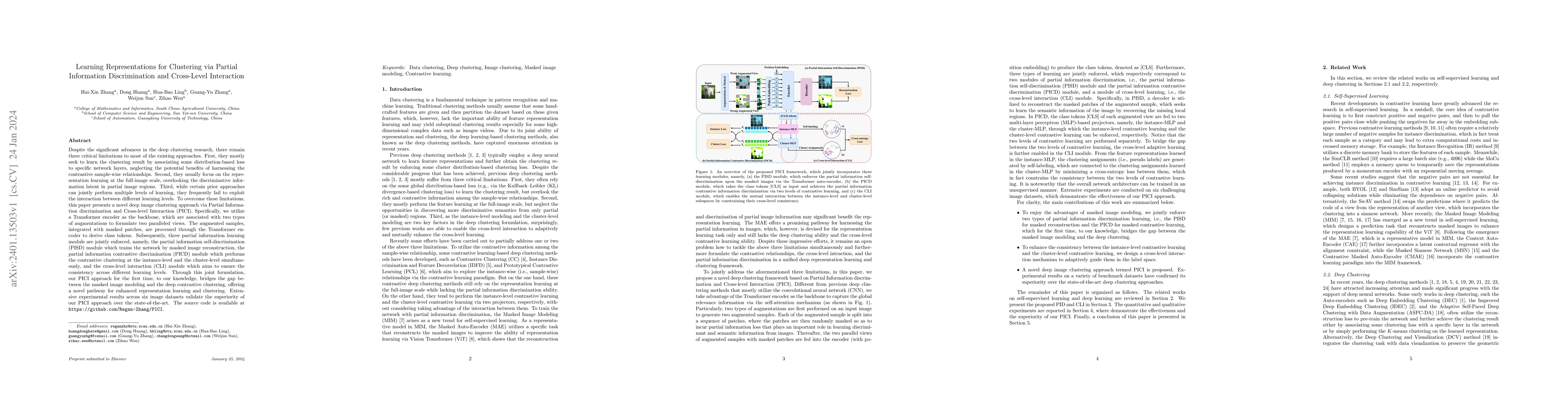 Thumbnail for Learning Representations for Clustering via Partial Information
  Discrimination and Cross-Level Interaction