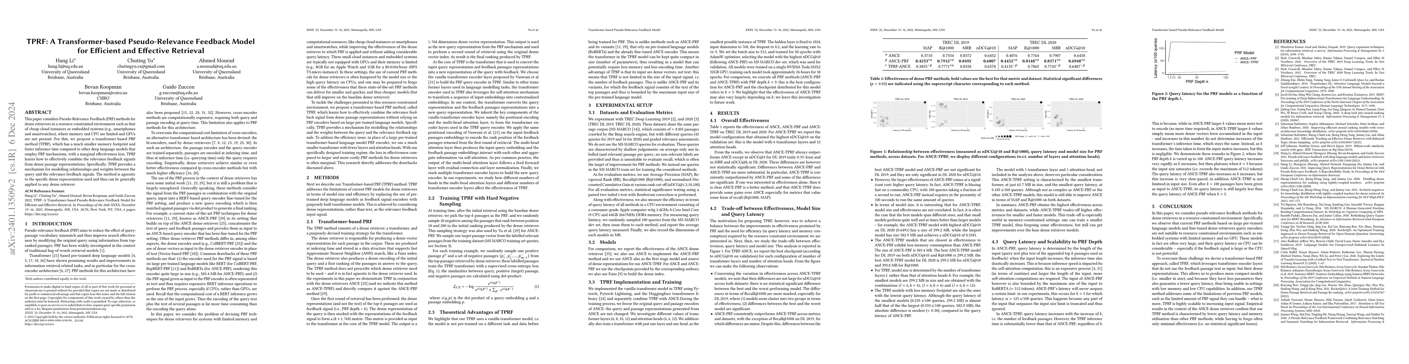 Thumbnail for TPRF: A Transformer-based Pseudo-Relevance Feedback Model for Efficient
  and Effective Retrieval